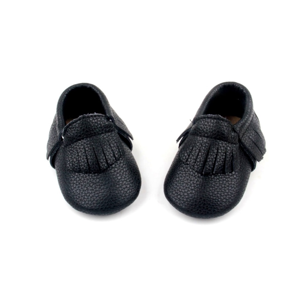 Starbie Black Baby Moccasins Leather Baby Shoes Toddler Shoes Loafers